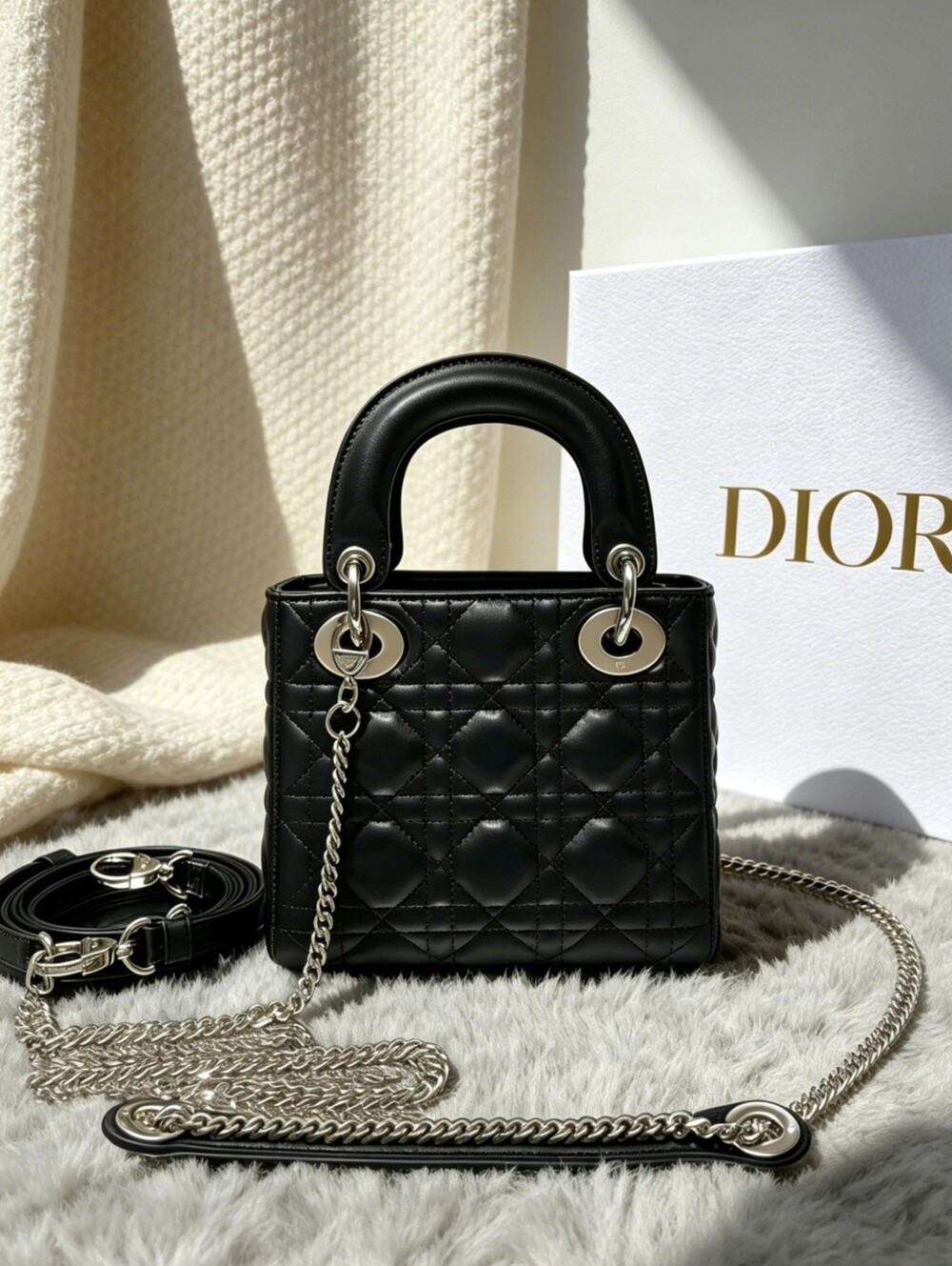 Mini Lady Dior Bag Black Cannage Lambskin - Picture 4 of 7